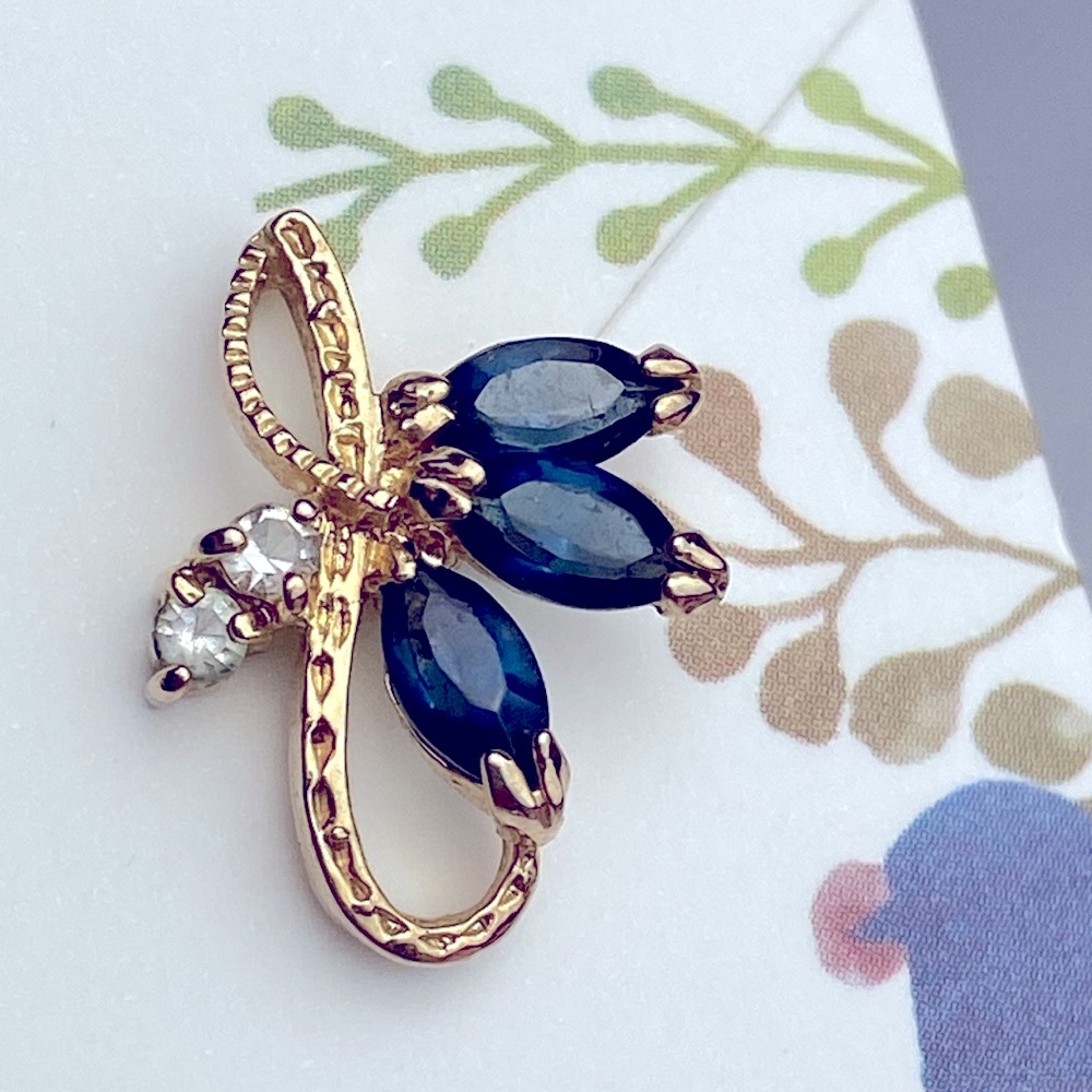 Vintage Faux Sapphire Crystal Marquise stud earrings diamond rhinestone